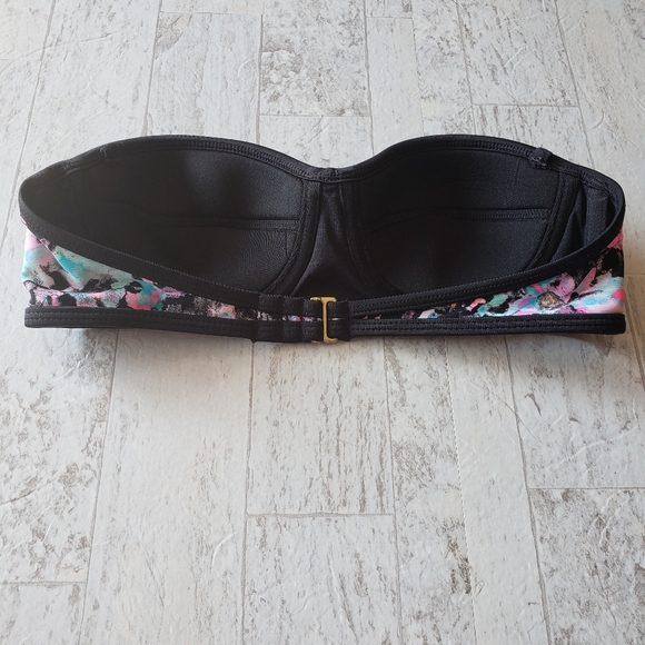 Xhilaration Strapless Bikini Top Pink /Teal/ Black - Picture 2 of 6